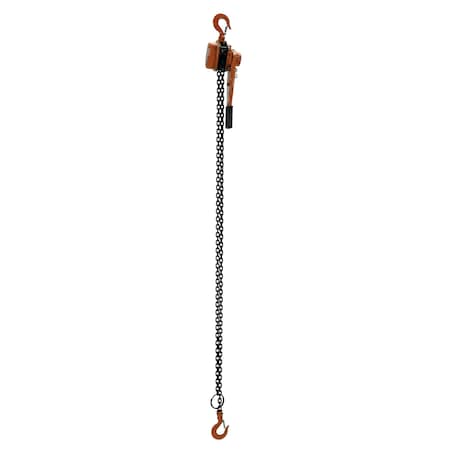 Vestil Economy Lever Hoist, 2K, 10 ft., 2000 lbs Load Capacity, 10 ft Hoist Lift, Hook ELH-20-10